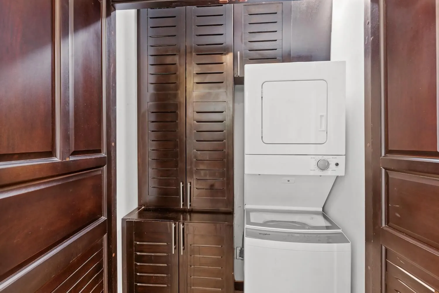 Stackable washer and dryer closet at The Palms 304