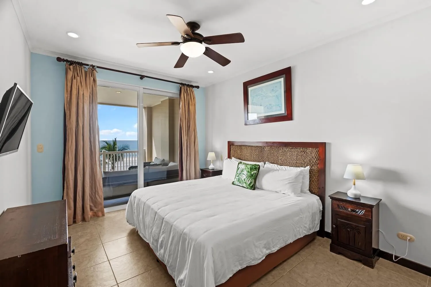 Primary king bedroom at The Palms 504