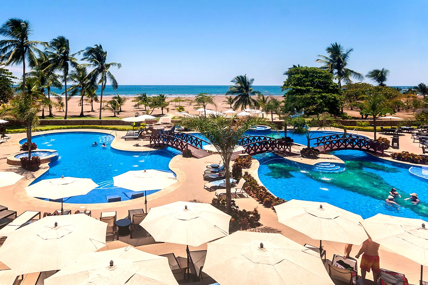 Croc's Resort pool area seen from above
