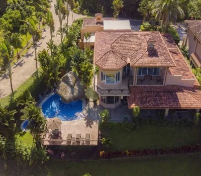 Drone view of Casa Oasis vacation rental in Los Sueños Resort Costa Rica